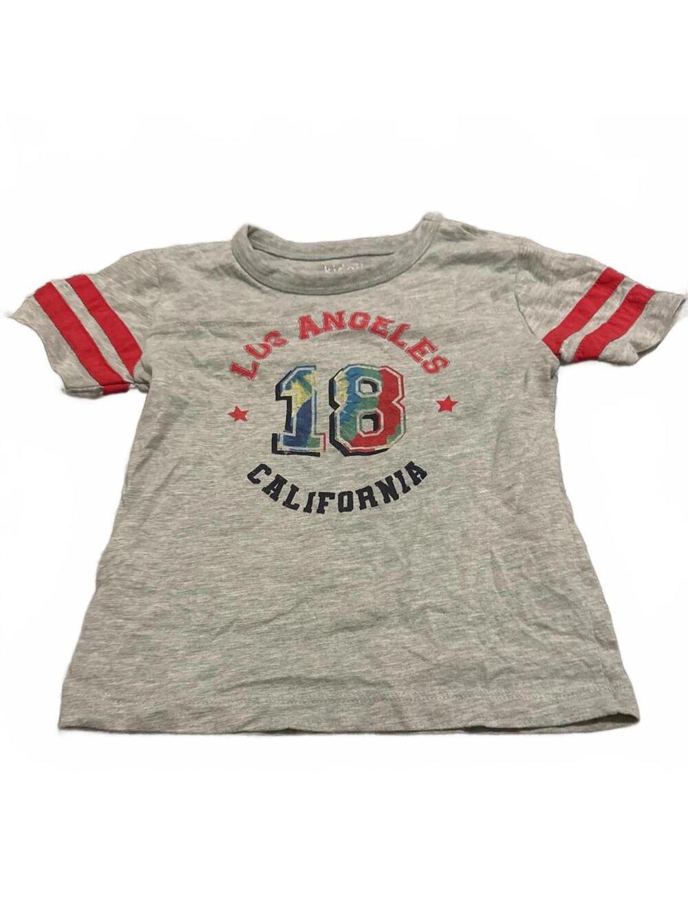 kidpik Boys T-Shirt Size 4 Gray Red Los Angeles California